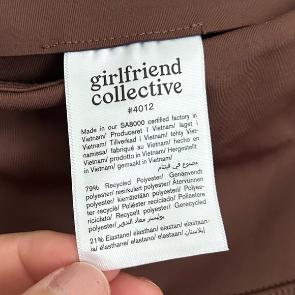 Girlfriend Collective High Rise Brown Cropped Leggings Size Large - Picture 4 of 7